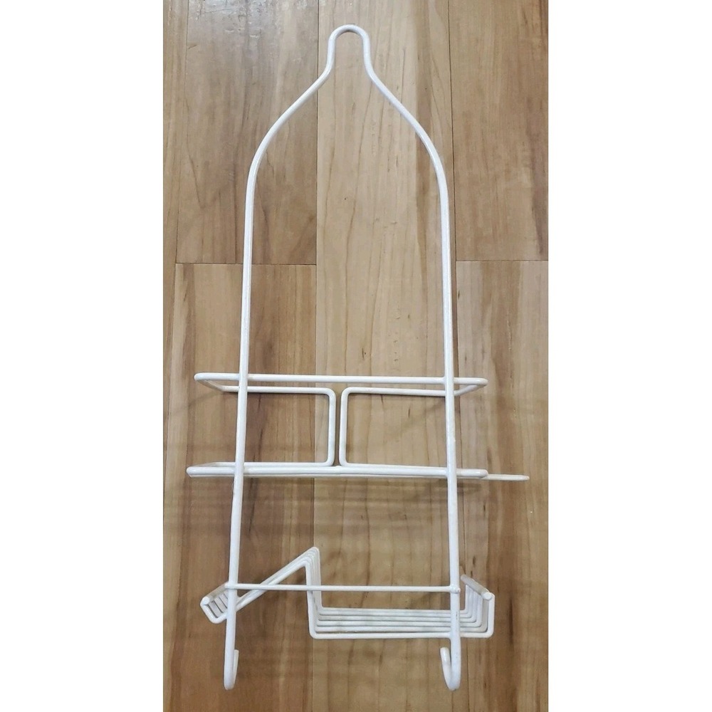 19" Soap Shelf Wire Shower Caddy White Plastic Coated Bathroom Storage Organizer - Picture 2 of 7